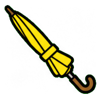 Yellow Cartoon Umbrella default cursor